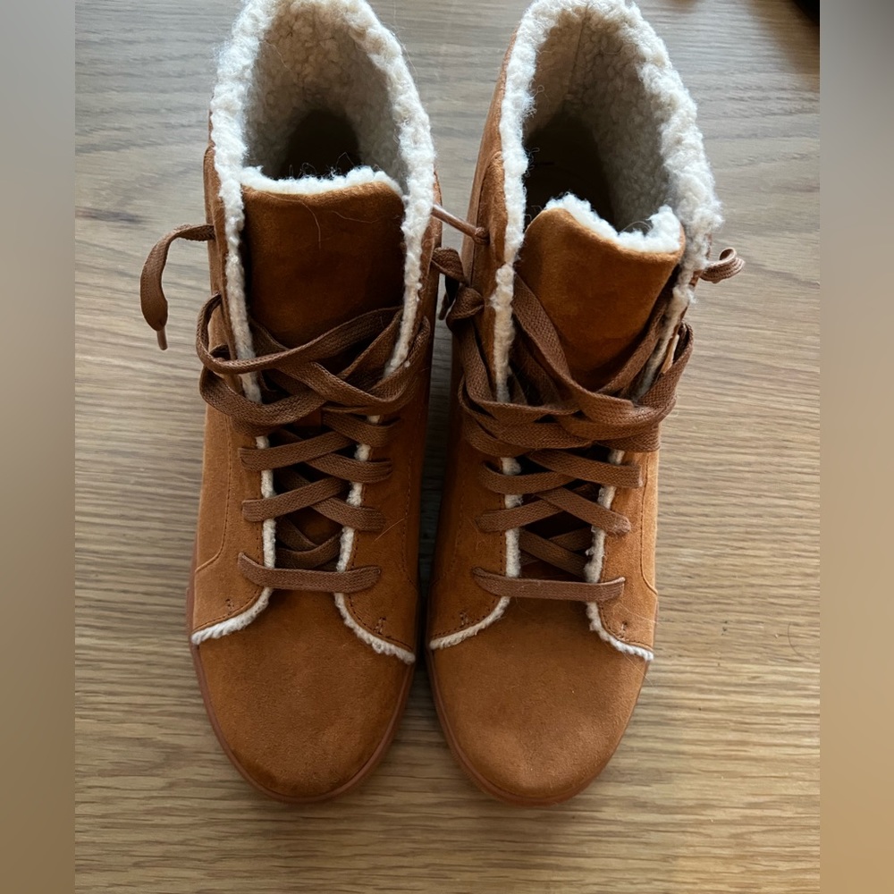 Loft Faux Suede Shearling Lined Booties